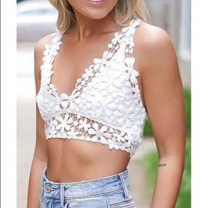 White lace bralette